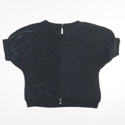 Latin Quarters Women's Black Glitter Tunic Blouse XL Jersey Party Top