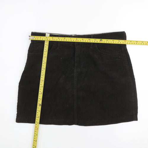Marks and Spencer Women Brown Corduroy Short Skirt UK 10