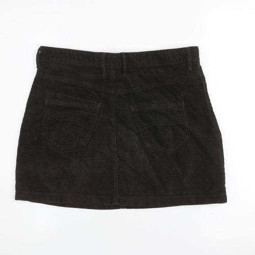 Marks and Spencer Women Brown Corduroy Short Skirt UK 10