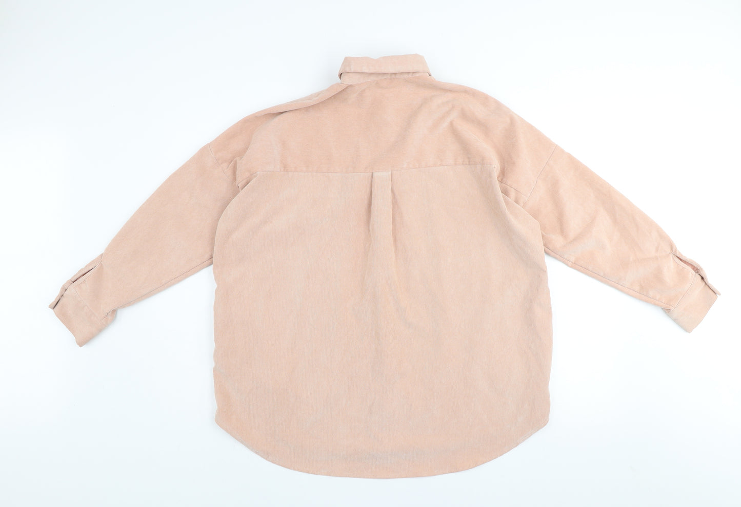 Zara Men’s Beige Corduroy Button-Up Shirt XS Relaxed Fit Long Sleeve