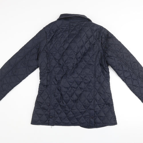 Miss 21 Women's Navy Quilted Jacket Size 10 Classic Mid-Length Coat