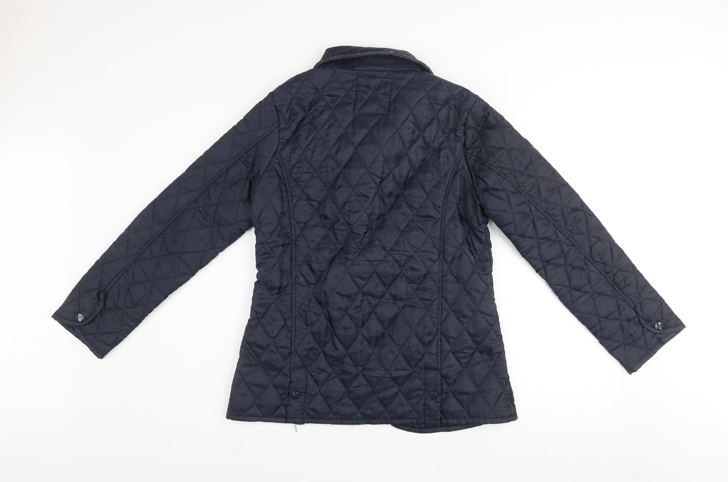 Miss 21 Women's Navy Quilted Jacket Size 10 Classic Mid-Length Coat