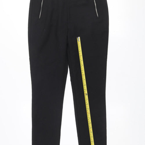 Savida Women’s Black Slim Fit Zip Detail Trousers UK 10