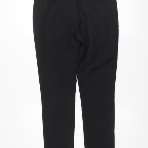 Savida Women’s Black Slim Fit Zip Detail Trousers UK 10