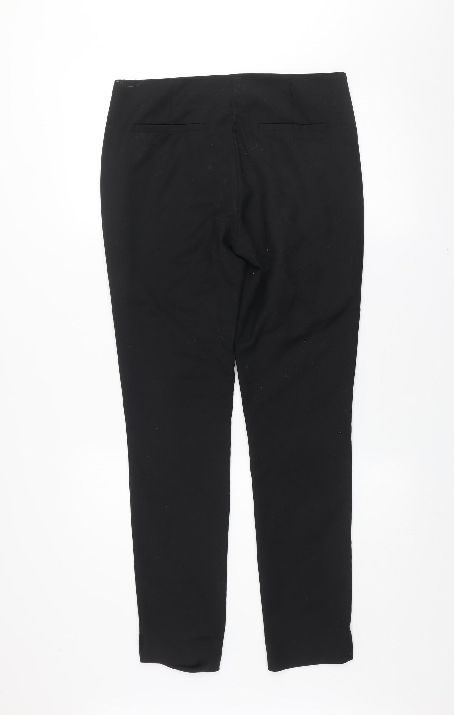 Savida Women’s Black Slim Fit Zip Detail Trousers UK 10