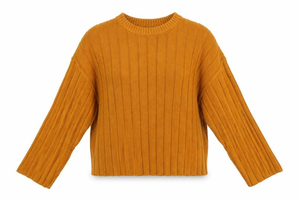 Pimkie Women Brown Ribbed Knit Crew Neck Relaxed Fit Jumper Size 12
