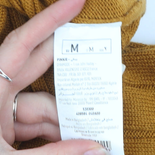 Pimkie Women Brown Ribbed Knit Crew Neck Relaxed Fit Jumper Size 12