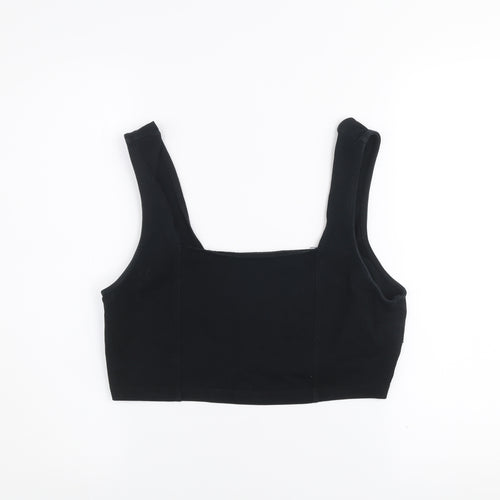 ASOS DESIGN Women’s Black Cropped Tank Top Size 16 Cotton Stretch