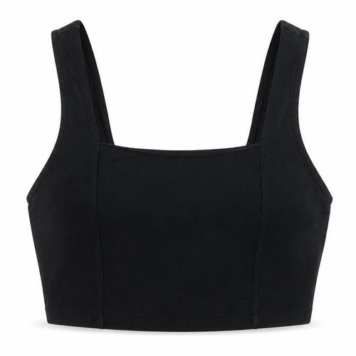 ASOS DESIGN Women’s Black Cropped Tank Top Size 16 Cotton Stretch