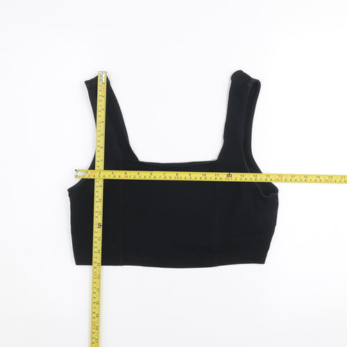 ASOS DESIGN Women’s Black Cropped Tank Top Size 16 Cotton Stretch