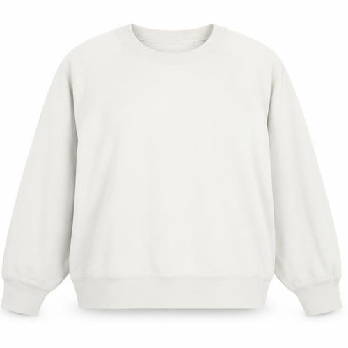 Uniqlo Women Beige XL Pullover Sweatshirt 100% Cotton Crew Neck