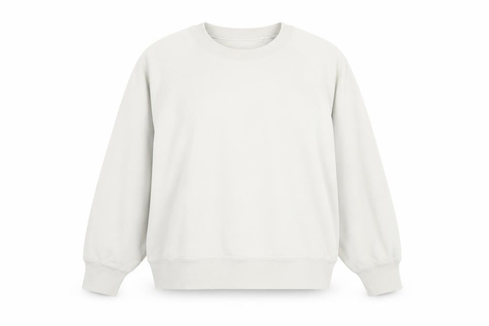 Uniqlo Women Beige XL Pullover Sweatshirt 100% Cotton Crew Neck