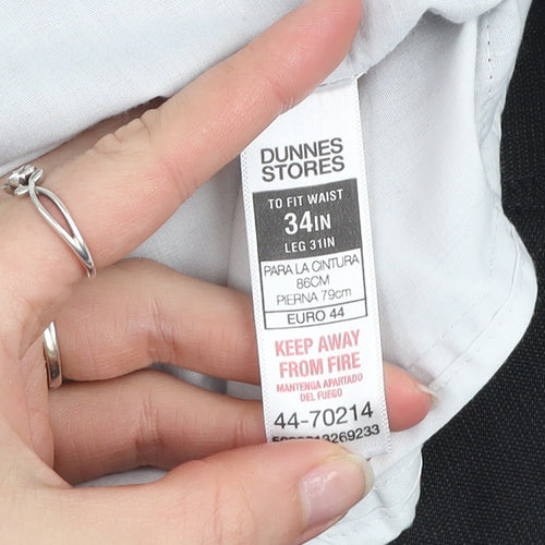 Dunnes Stores Men’s Black 34W 31L Regular Fit Dress Trousers