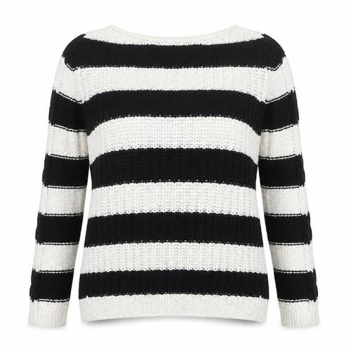 Zara Women’s Black & White Striped Knit Jumper Size M