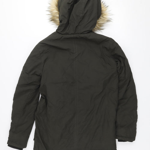Fluid Womens Green XS Faux Fur Hooded Parka Jacket