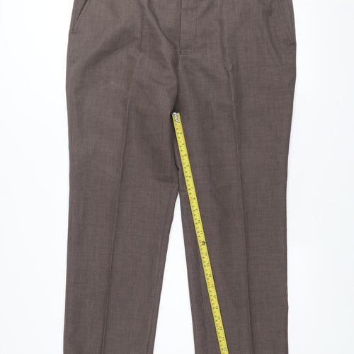 Cotton Traders Men's Brown 38 Classic Fit Straight Dress Pants