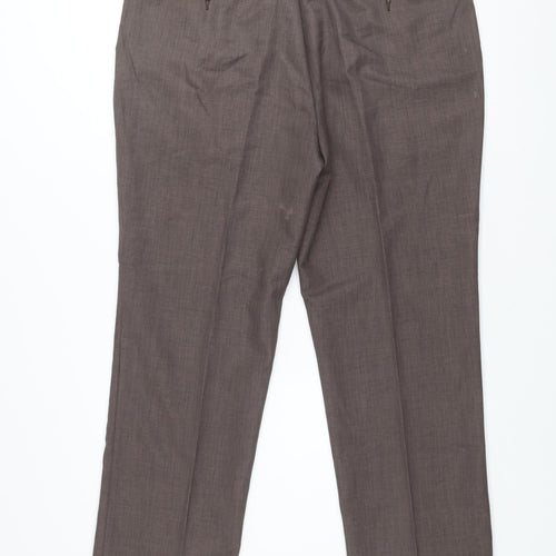 Cotton Traders Men's Brown 38 Classic Fit Straight Dress Pants
