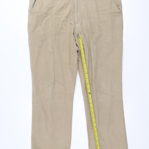 Remus Uomo Men's Beige Chino Trousers Size 34 Regular Fit