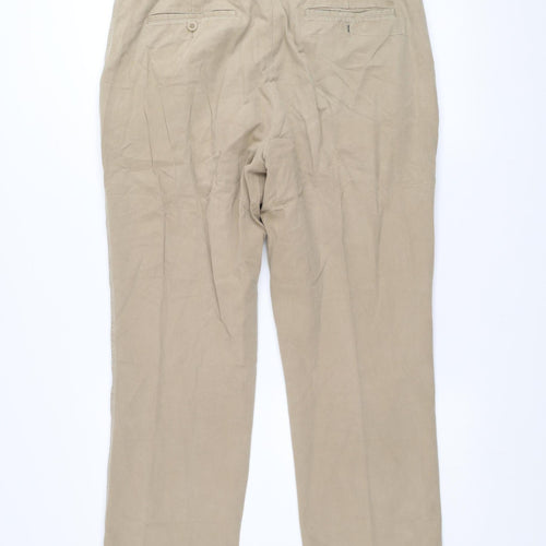 Remus Uomo Men's Beige Chino Trousers Size 34 Regular Fit