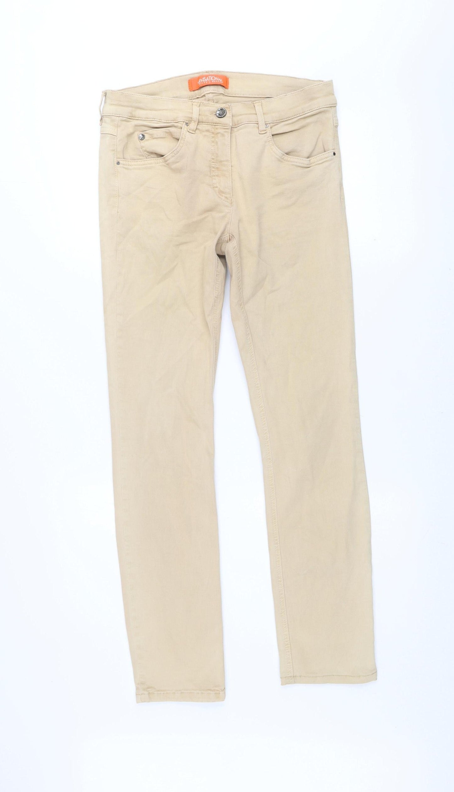 Zerres Sensational Women's Beige Straight Stretch Jeans Size 8