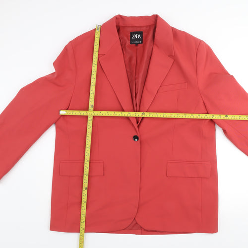 Zara Men's Red 2XL Classic Blazer Jacket Smart Twill Polyester