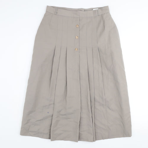 St. Bernard Women Beige Size 16 Pleated Midi Wool Blend Skirt