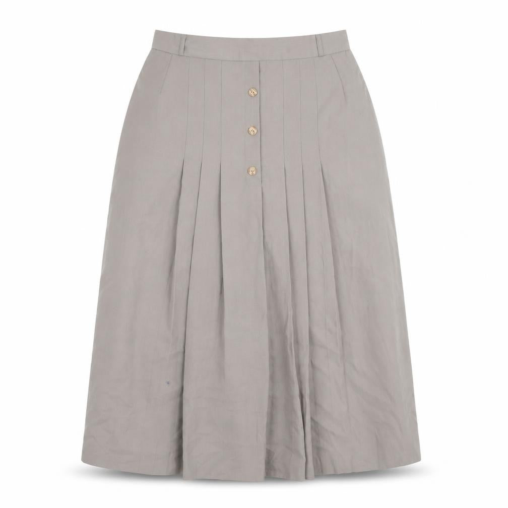 St. Bernard Women Beige Size 16 Pleated Midi Wool Blend Skirt