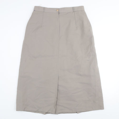 St. Bernard Women Beige Size 16 Pleated Midi Wool Blend Skirt