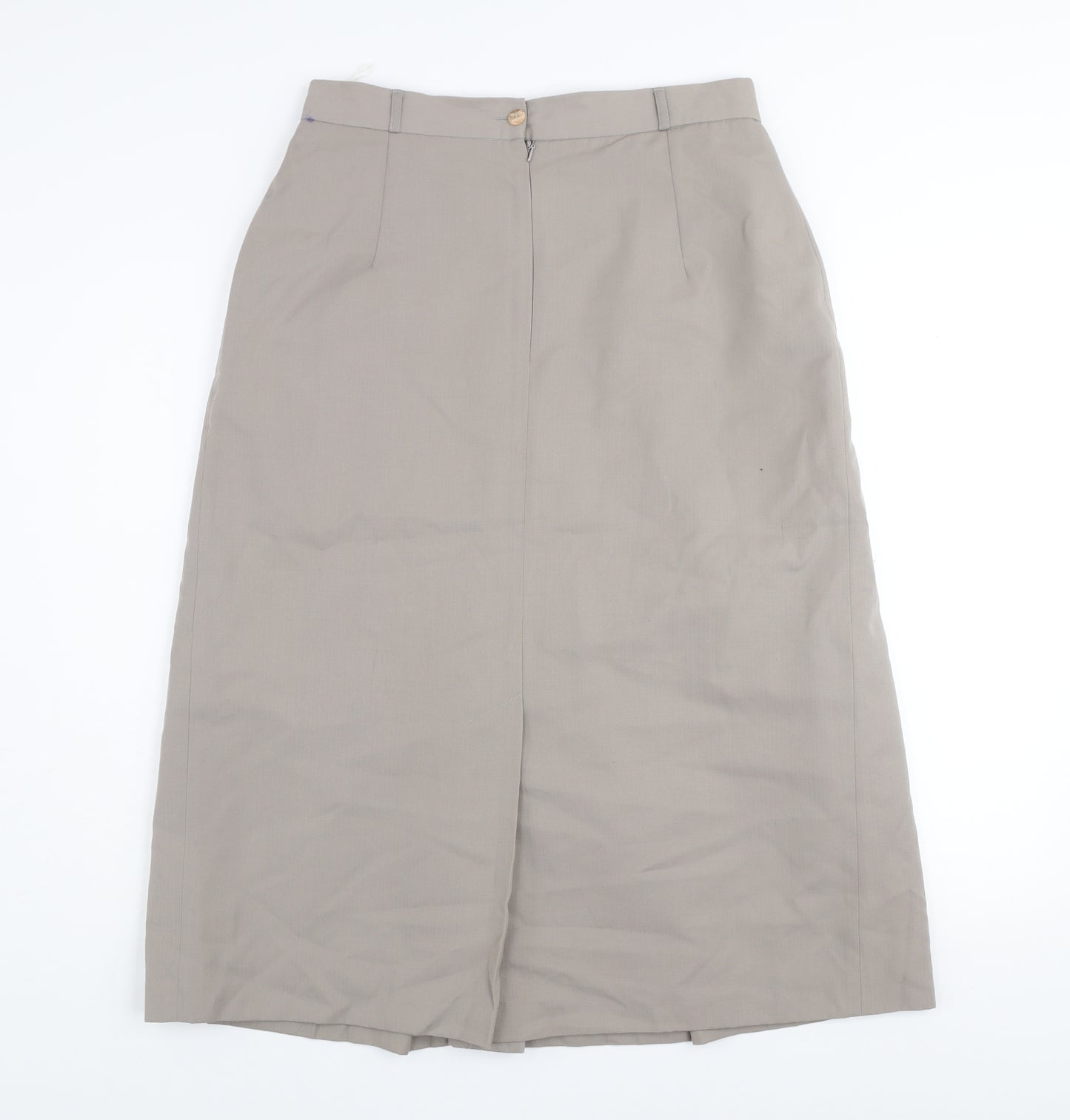 St. Bernard Women Beige Size 16 Pleated Midi Wool Blend Skirt