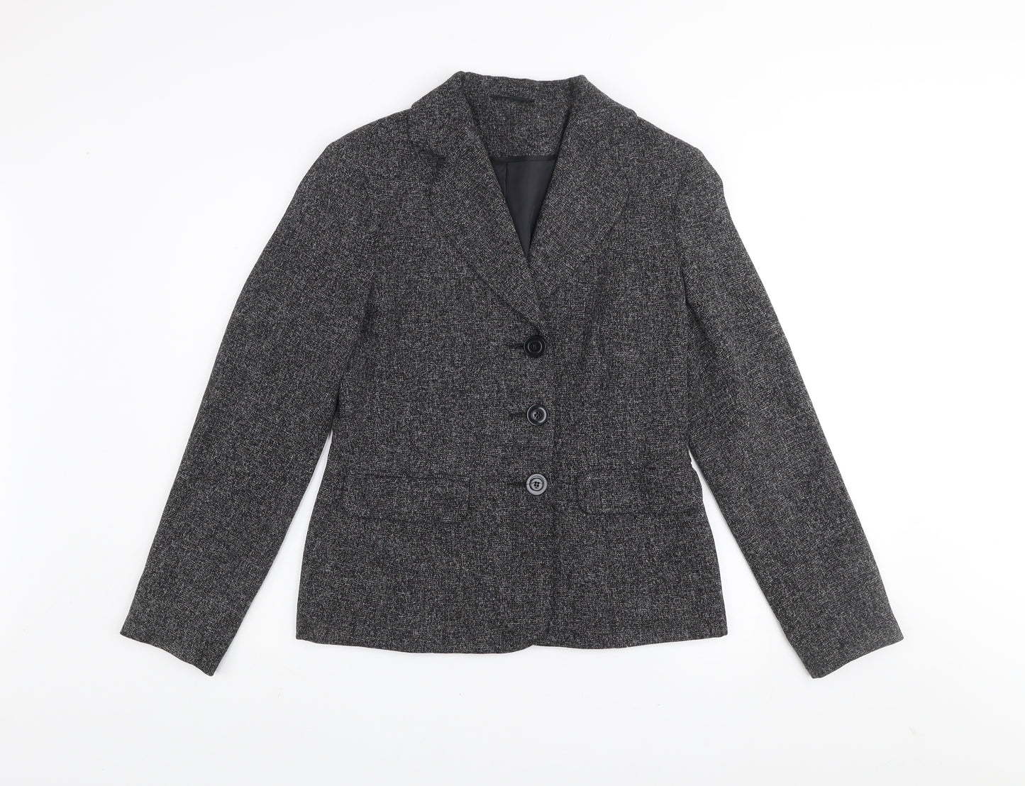 E-vie Womens Grey Size 12 Classic Blazer Jacket