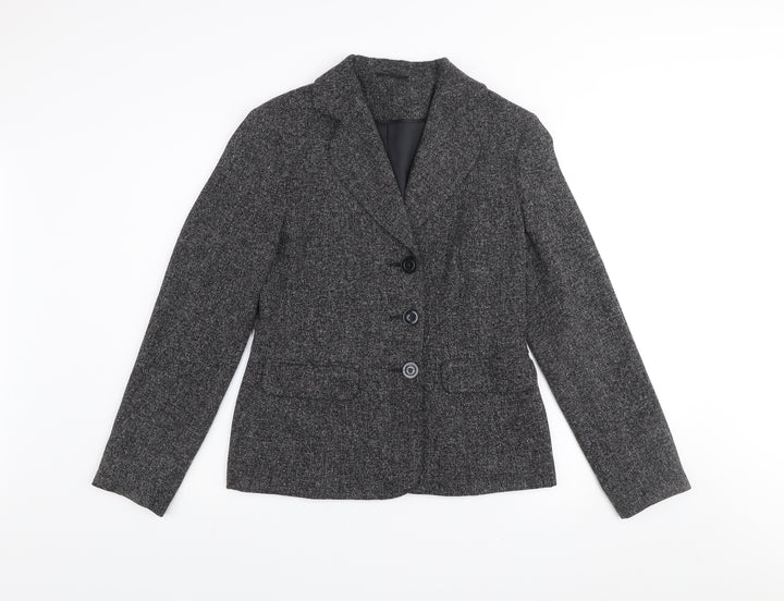 E-vie Womens Grey Size 12 Classic Blazer Jacket