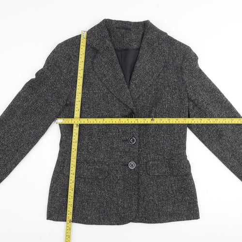 E-vie Womens Grey Size 12 Classic Blazer Jacket