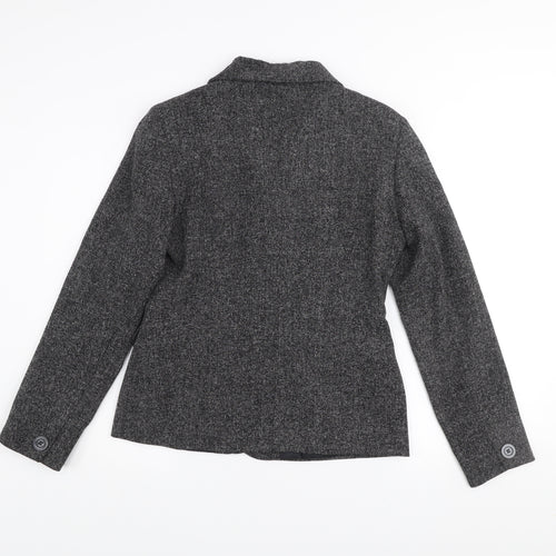 E-vie Womens Grey Size 12 Classic Blazer Jacket
