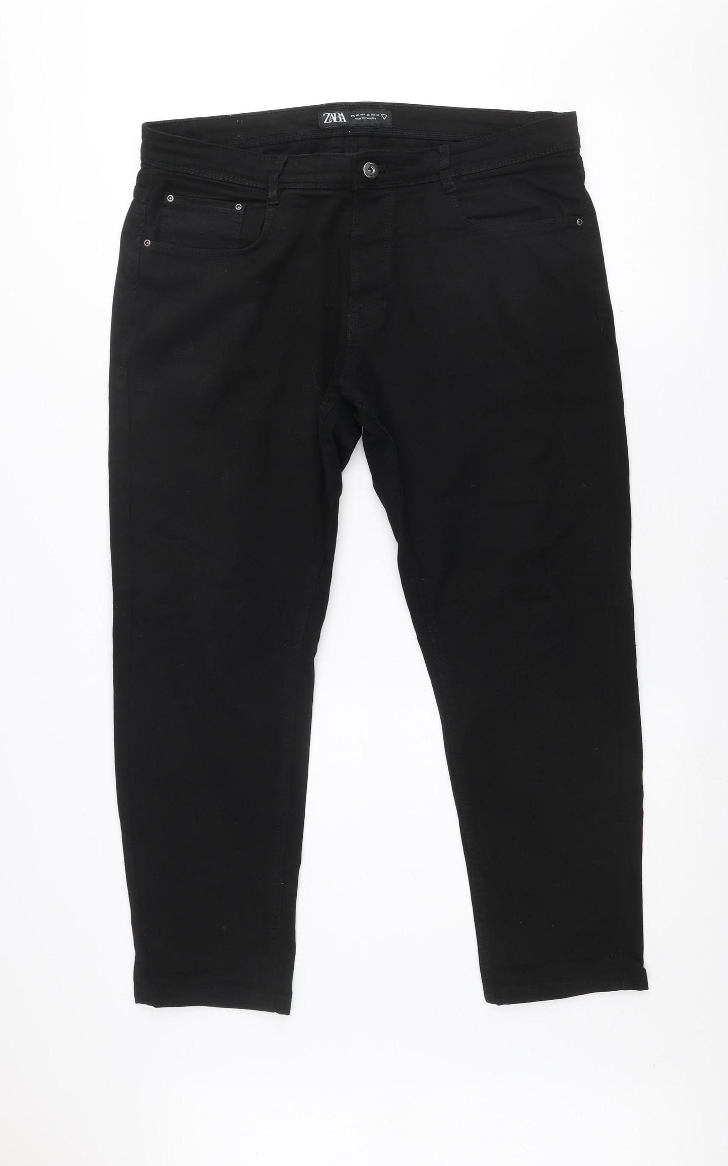 Zara Men Black Slim Fit Straight Jeans Size 32 Denim