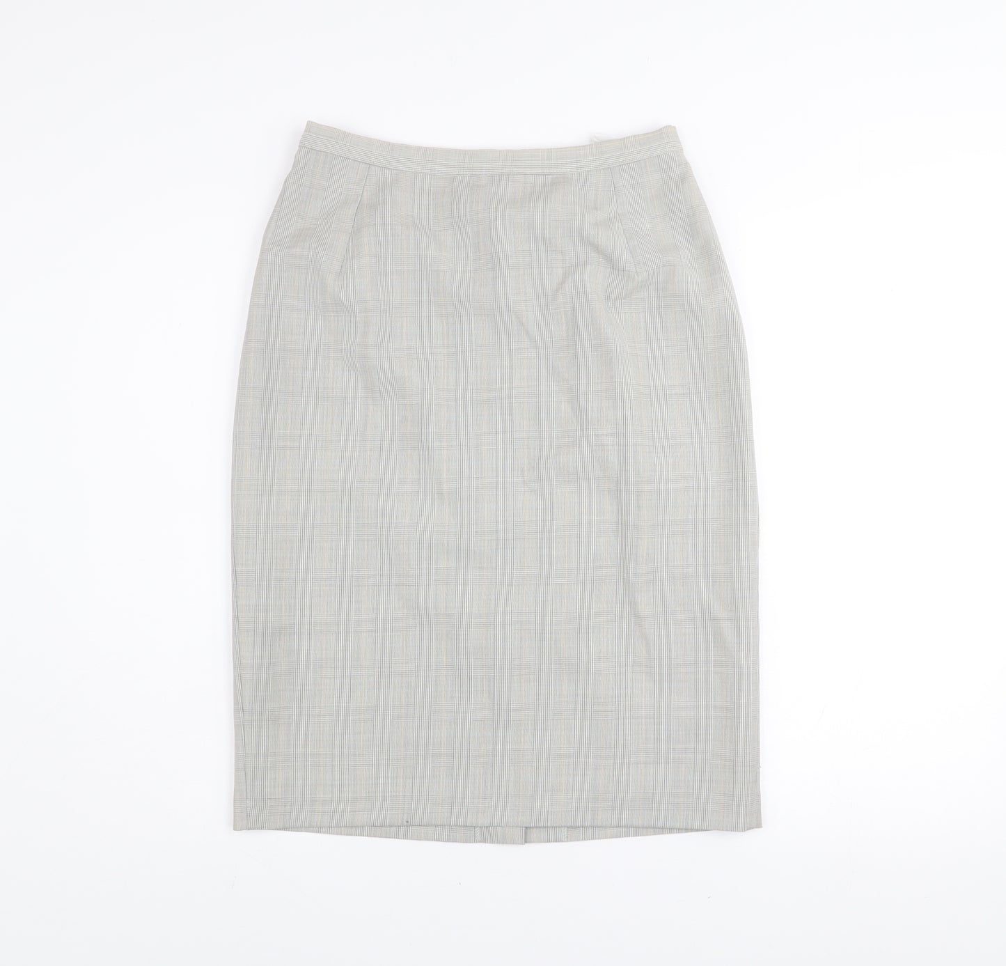 Marks and Spencer Womens Grey Wool Pencil Skirt Size 10 Workwear