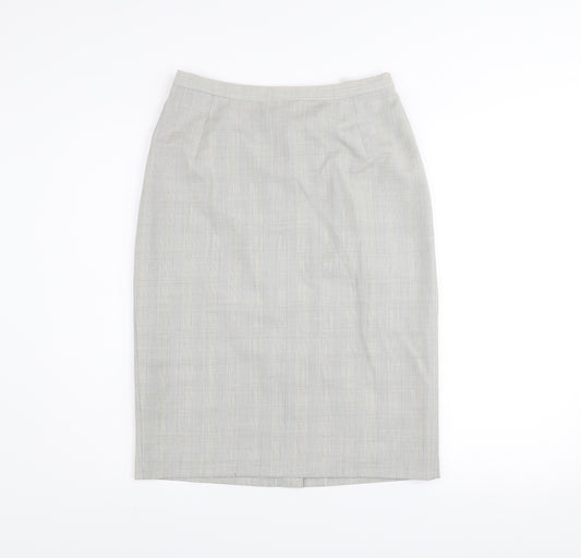Marks and Spencer Womens Grey Wool Pencil Skirt Size 10 Workwear