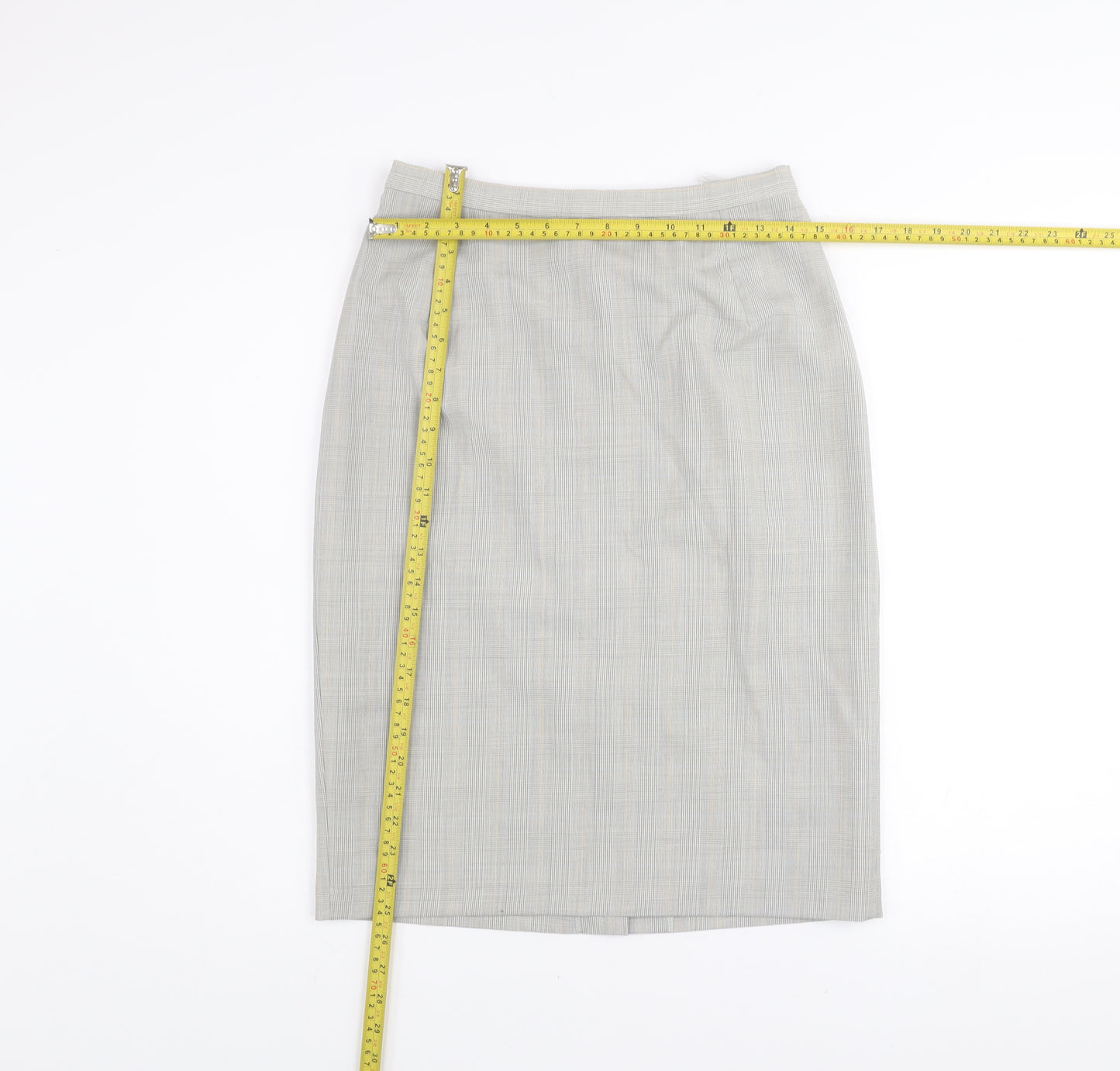 Marks and Spencer Womens Grey Wool Pencil Skirt Size 10 Workwear