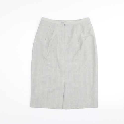 Marks and Spencer Womens Grey Wool Pencil Skirt Size 10 Workwear