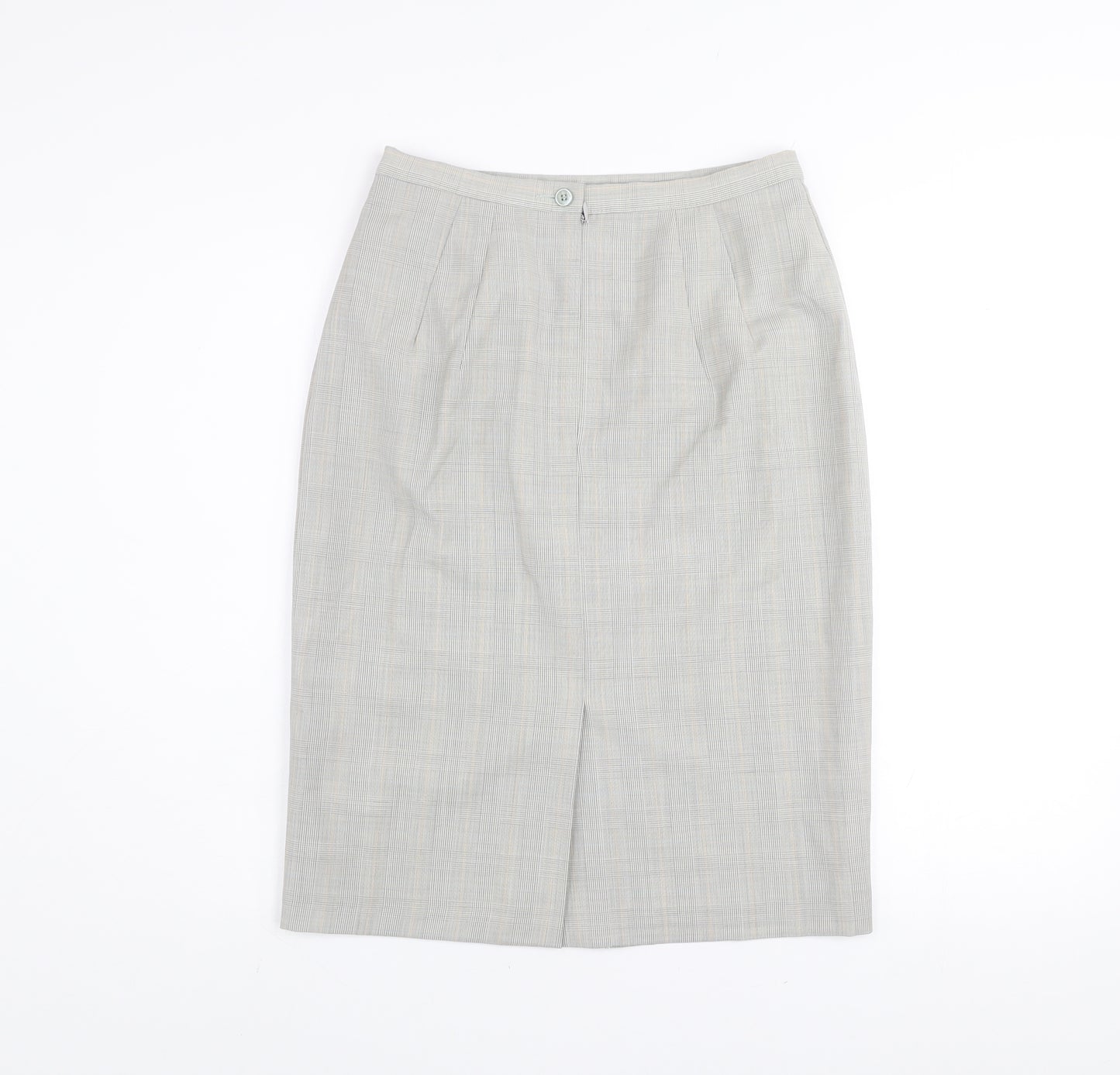 Marks and Spencer Womens Grey Wool Pencil Skirt Size 10 Workwear