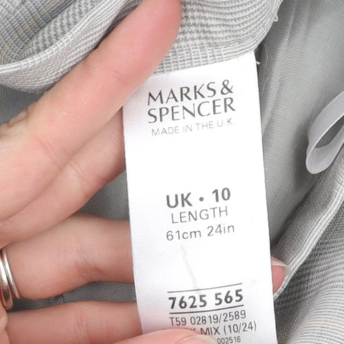 Marks and Spencer Womens Grey Wool Pencil Skirt Size 10 Workwear