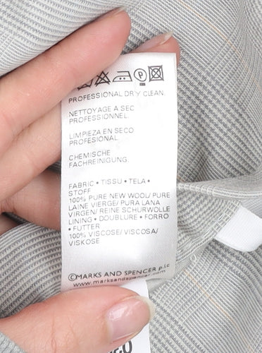 Marks and Spencer Womens Grey Wool Pencil Skirt Size 10 Workwear