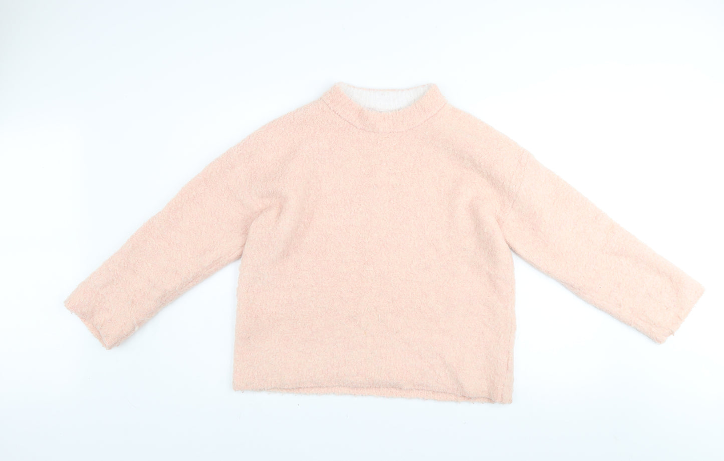 River Island Women Pink Mock Neck Relaxed Fit Long Sleeve Jumper Size S