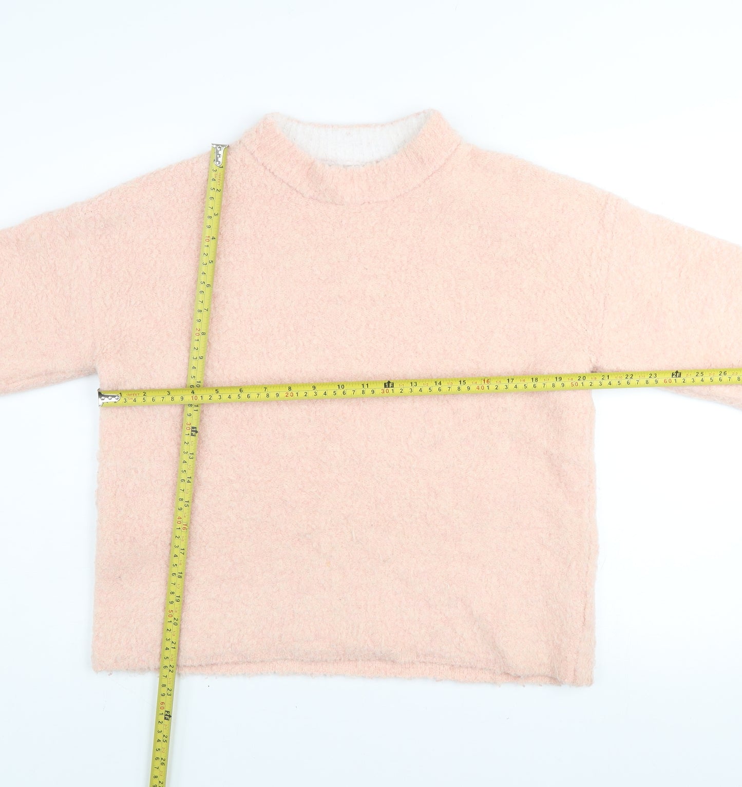 River Island Women Pink Mock Neck Relaxed Fit Long Sleeve Jumper Size S
