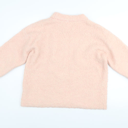 River Island Women Pink Mock Neck Relaxed Fit Long Sleeve Jumper Size S