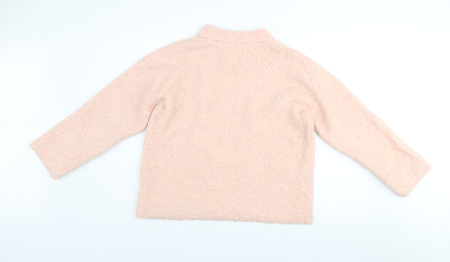 River Island Women Pink Mock Neck Relaxed Fit Long Sleeve Jumper Size S