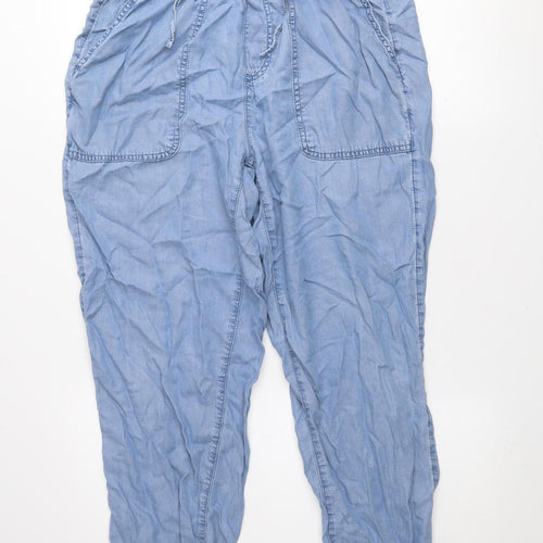 Dunnes Women Blue Cropped Relaxed Tencel Denim Jeans M
