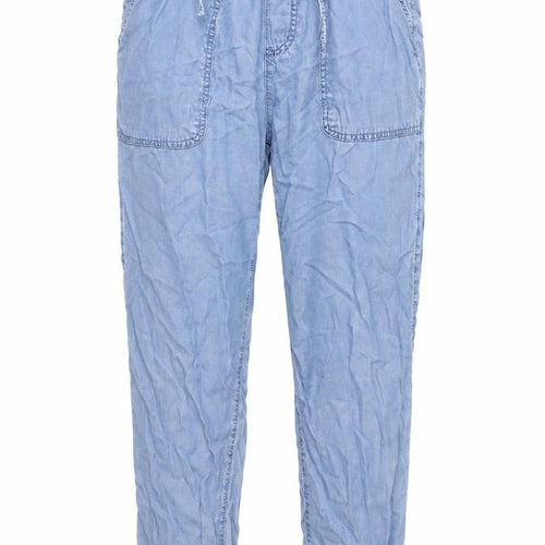Dunnes Women Blue Cropped Relaxed Tencel Denim Jeans M