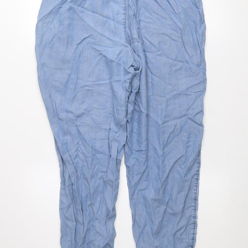 Dunnes Women Blue Cropped Relaxed Tencel Denim Jeans M