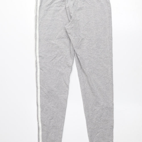 Adidas Women's Grey Cotton Stretch Side Stripe Leggings Size 16