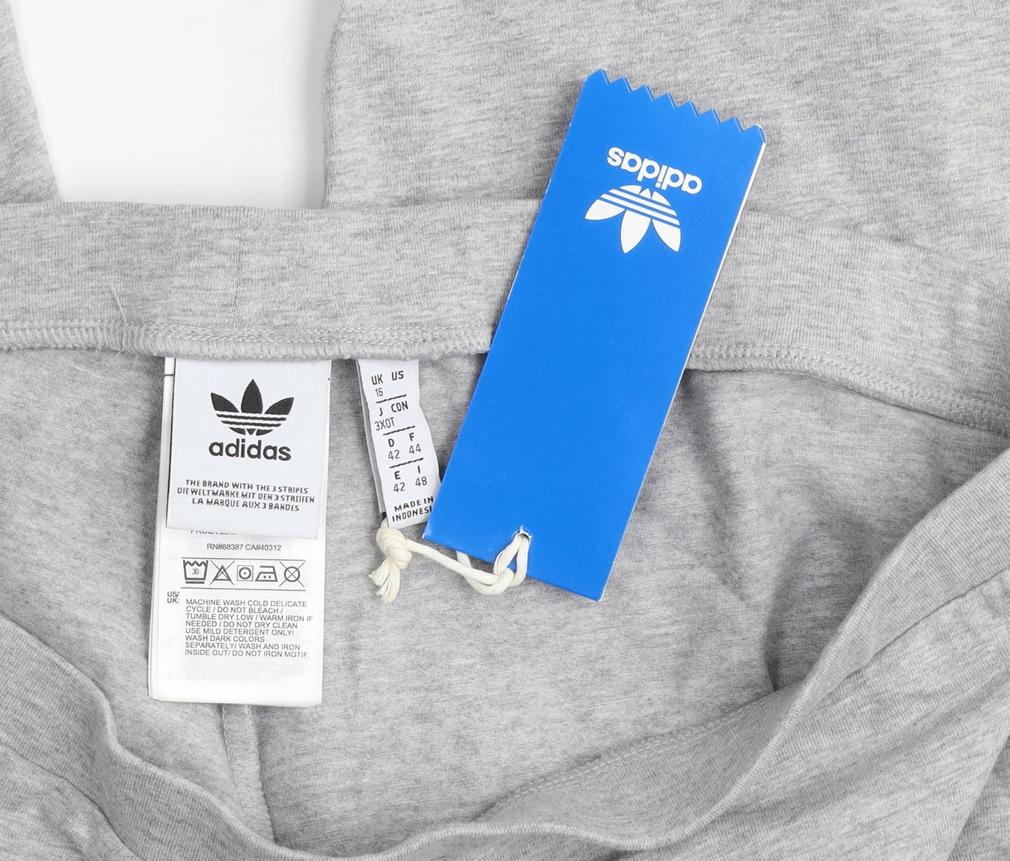 Adidas Women's Grey Cotton Stretch Side Stripe Leggings Size 16